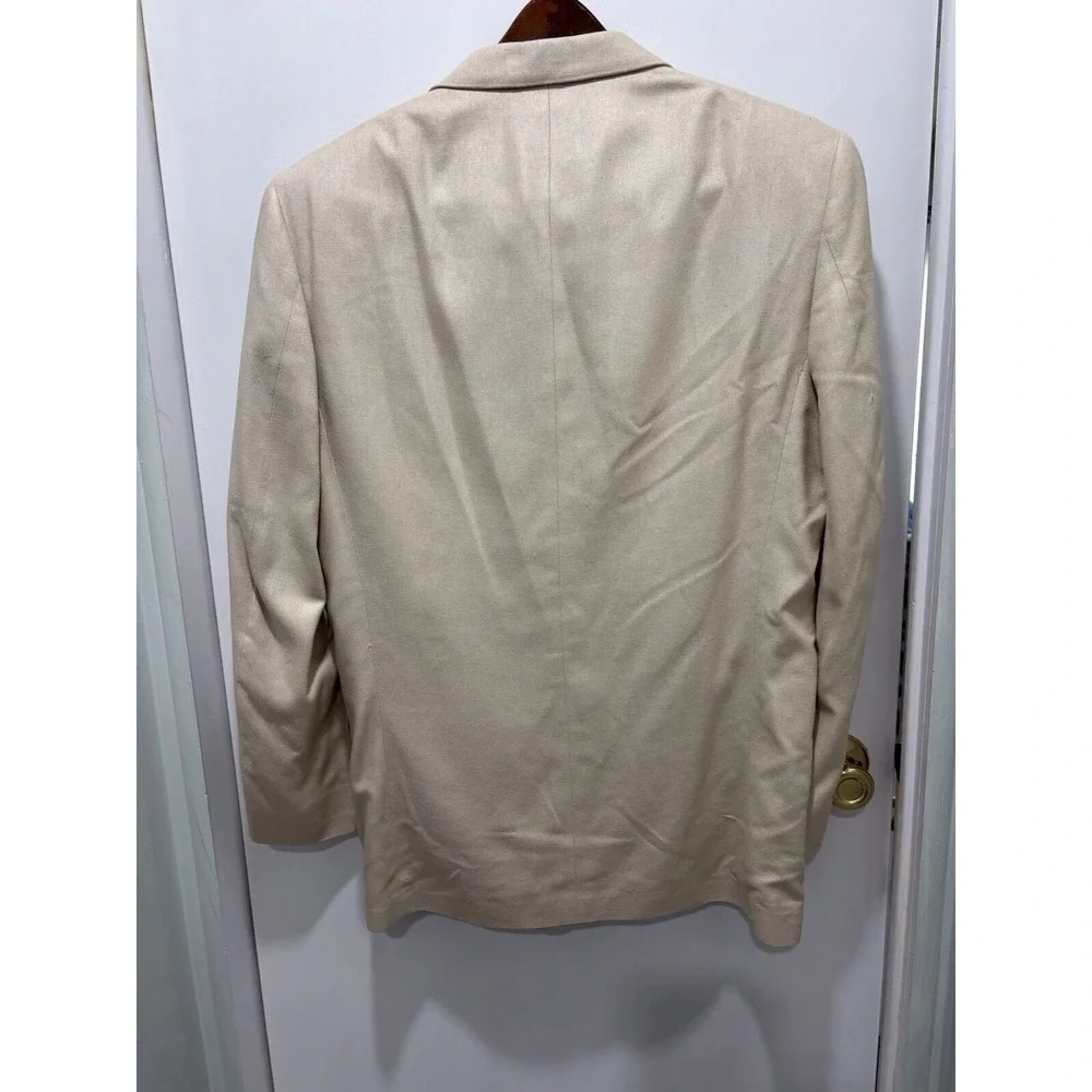 Oscar De La Renta Cream Off White Two Button Blazer / 100% SILK / Men's 40 R